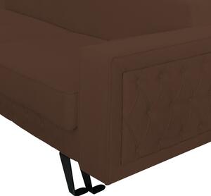 Canapea extensibila Alisson, cu lada de depozitare si picioare negre, stofa p25 maro, 230x105x80