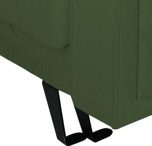 Canapea extensibila Alisson, cu lada de depozitare si picioare negre, stofa p38 kaki, 230x105x80