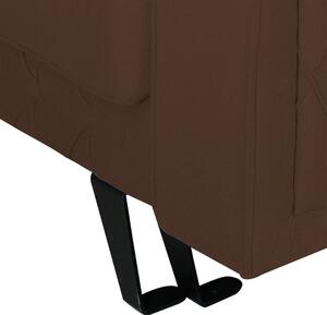 Canapea extensibila Alisson, cu lada de depozitare si picioare negre, stofa p25 maro, 230x105x80