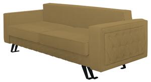 Canapea extensibila Alisson, cu lada de depozitare si picioare negre, stofa p13 bej, 230x105x80