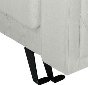 Canapea extensibila Alisson, cu lada de depozitare si picioare negre, stofa p04 alb, 230x105x80