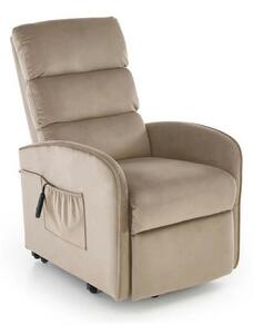 Fotoliu recliner MARONI, stofa catifelata bej - Bluvel 40, 62x92/165x1
