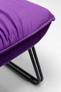 Fotoliu violet din catifea cu suport pentru picioare Hocker Snuggle 109x84 cm