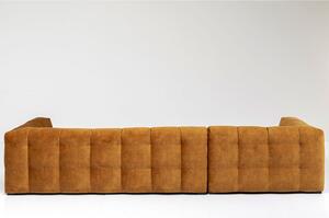 Canapea de colt stânga- catifea maro Salamanca 320x170 cm