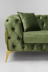 Canapea cu 2 locuri catifea verde si picioare aurii Bellissima 200 cm