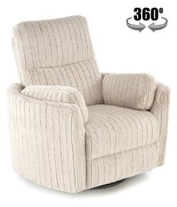 Fotoliu recliner PEGAS, stofa bej, 110x100/170x108/81 cm