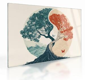 Tablou pe sticlă – Arbore plin de energie (70x50 cm)