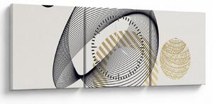 Tablou - Forme geometrice N⁰3 (cu ceas) (90x30 cm)