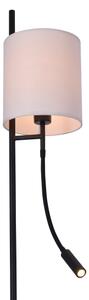 Lampadar LED TOKYO 1xE27/40W/230V + LED/3W negru/alb