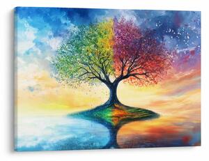 Tablou – Arbore pictat al anotimpurilor (70x50 cm)