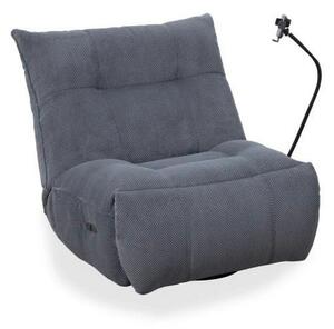 Fotoliu recliner MARCUS, gri/negru, stofa clasica/metal, 84x104x94 cm
