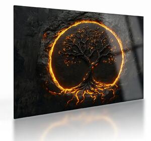 Tablou pe sticlă – Arborele vieții în lavă II. (70x50 cm)