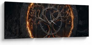 Tablou – Arborele vieții în lavă I. (cu ceas) (90x30 cm)