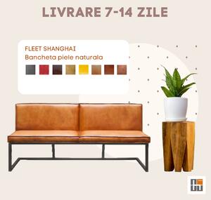 Bancheta din piele naturala ✔ model FLEET SHANGHAI O