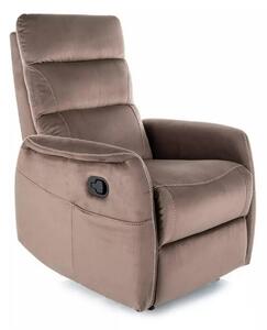 Fotoliu recliner SOLON M, stofa catifelata cappuccino - Bluvel 38, 74x