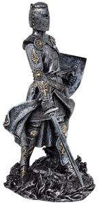 Statueta Cavaler Medieval cu Scut si Sabie 31 cm