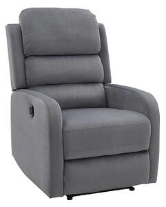 Fotoliu recliner PEGAZ M, gri/negru, stofa catifelata/metal, 64x88/160