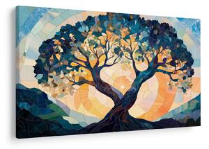 Tablou – Mozaic – soare și arbore II. (90x60 cm)