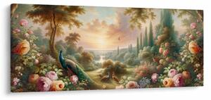 Tablou - Păuni în grădină (120x50 cm)