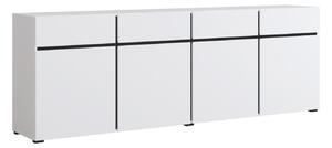 Comodă Alfere 100Negru, Alb, Cu sertare și uși, 78x225x40cm