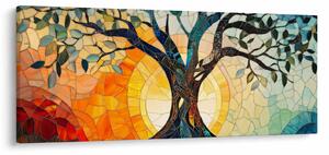 Tablou – Mozaic – soare și arbore I. (120x50 cm)