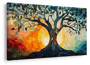 Tablou – Mozaic – soare și arbore I. (90x60 cm)