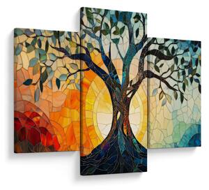 Tablou – Mozaic – soare și arbore I. (90x60 cm)