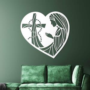 DUBLEZ | Tablou inimă din lemn, Fecioara Maria