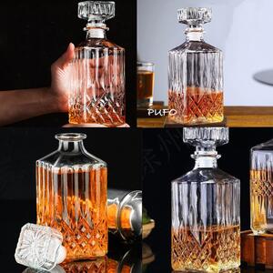 Sticla eleganta pentru bautura, lichior, whisky, 800 ml, transparent