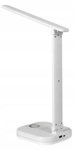 Lampă de birou LED RGBW dimabilă, cu încărcare wireless, LED/7W/5V USB, alb