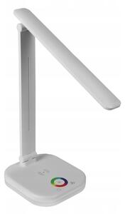 Lampă de birou LED RGBW dimabilă, cu încărcare wireless, LED/7W/5V USB, alb