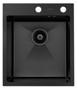 Chiuvetă Nano PVD Black 43 x 50 cm + baterie + dozator Black