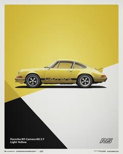 Porsche 911 RS - 1973 - Yellow Reproducere, (40 x 50 cm)