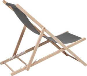 Șezlong de grădină cu cadrul din lemn și șezut gri din bumbac Easy Summer - fotoliu de grădină Kare Design