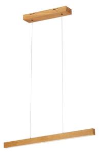 Pendul LED VERDE suspendat pe cablu, 18 W / 230 V, 3000 K, 76 cm, finisaj stejar