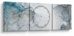 Tablou - Marmură albastră (cu ceas) (90x30 cm)