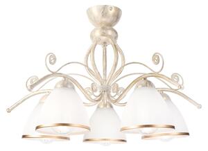 Brilagi - Lustră aplicată LED ANTICO 5xE27/60W/230V 3000K patină albă