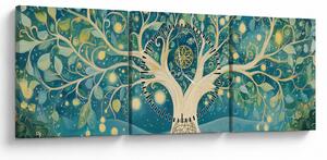 Tablou – Arbore magic cu spirale (cu ceas) (90x30 cm)