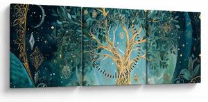 Tablou – Arborele vieții în univers (cu ceas) (90x30 cm)