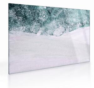 Tablou pe sticlă - Turcoaz abstractizare (70x50 cm)
