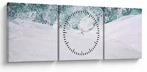 Tablou - Turcoaz abstractizare (cu ceas) (90x30 cm)