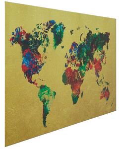 Tablou de sticla Metallic Colourful Map 150x100cm