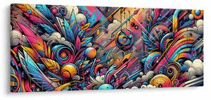 Tablou - Graffiti multicolor (120x50 cm)