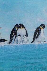 Tablou canvas Bild Walking Penguins 140x140 cm