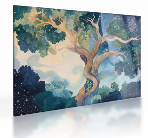 Tablou pe sticlă – Arbore cosmic (70x50 cm)