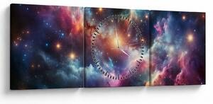 Tablou - Univers întunecat (cu ceas) (90x30 cm)