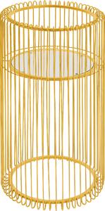 Suport de flori auriu cu raft din sticla Wire Ø37x70 cm