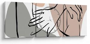 Tablou - Femeie corp linie de artă N⁰2 (cu ceas) (90x30 cm)
