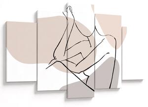 Tablou - Femeie corp linie de artă N⁰1 (150x105 cm)