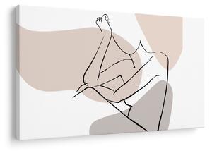 Tablou - Femeie corp linie de artă N⁰1 (90x60 cm)